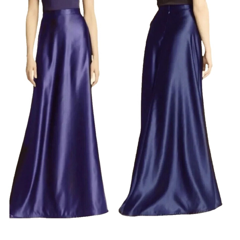 Y2K Tadashi Shoji Womens 6 Purple Iridescent Taffeta Maxi Skirt Formal Prom